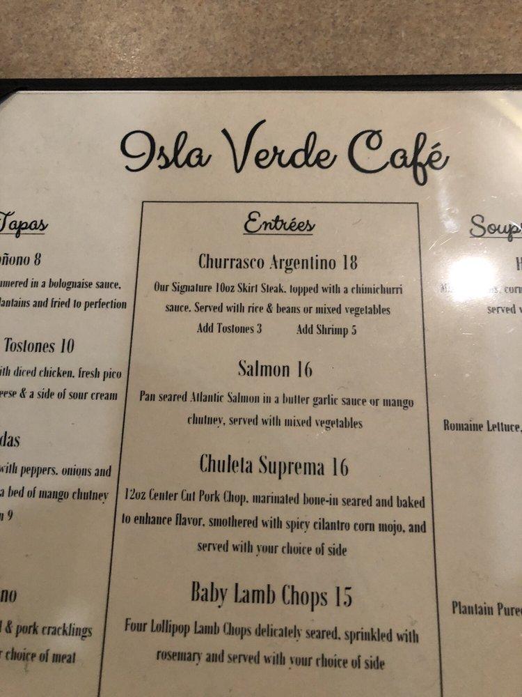 Menu at Isla Verde pub & bar, Philadelphia