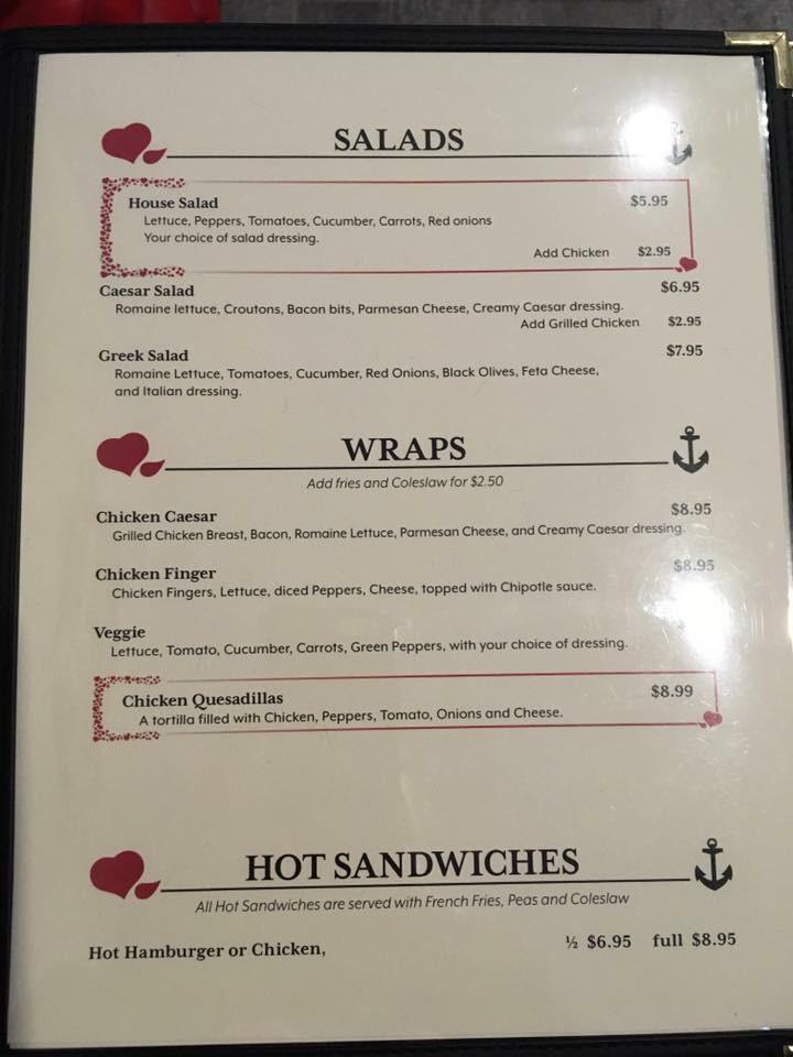 Menu at Our Family Traditions restaurant, Tignish