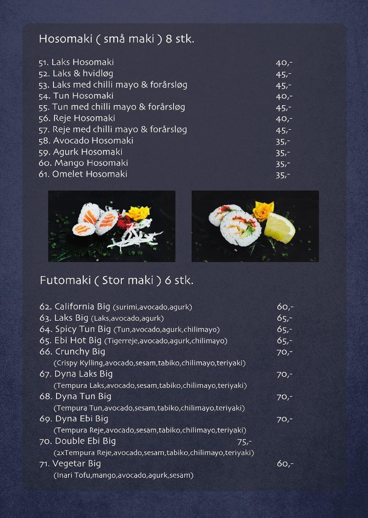 Menu at Sino Restaurant, Aabenraa
