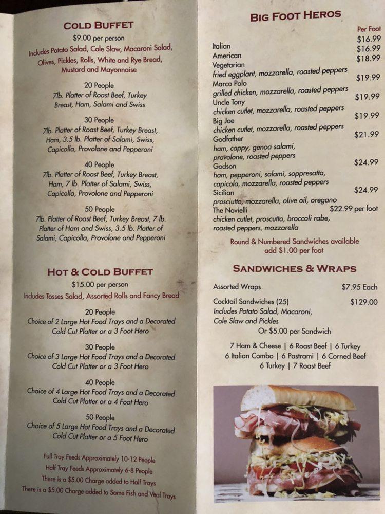 Menu at Battaglia Brothers Deli, Dobbs Ferry