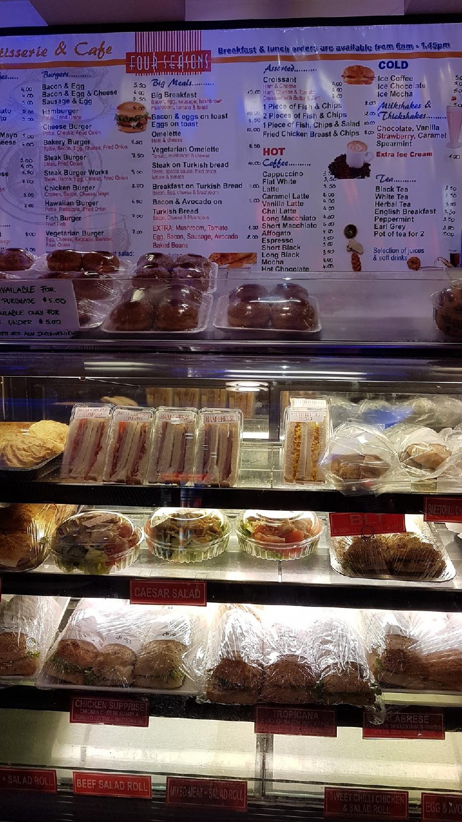 Menu at Four Seasons Byford Bakery, Byford