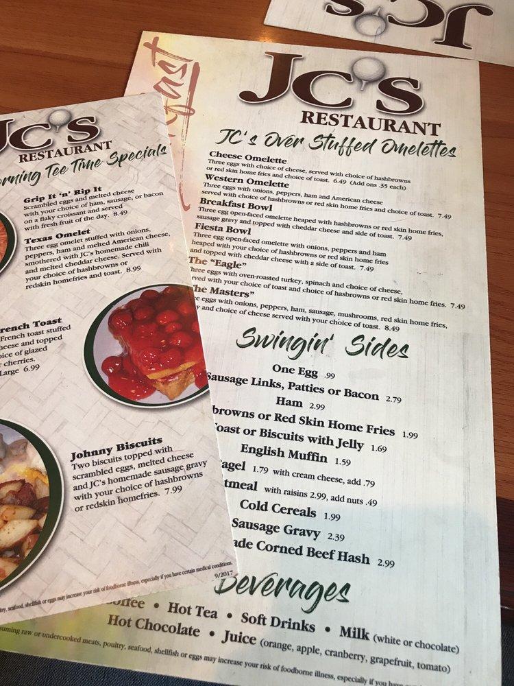 Menu at JC's Restaurant, Burton