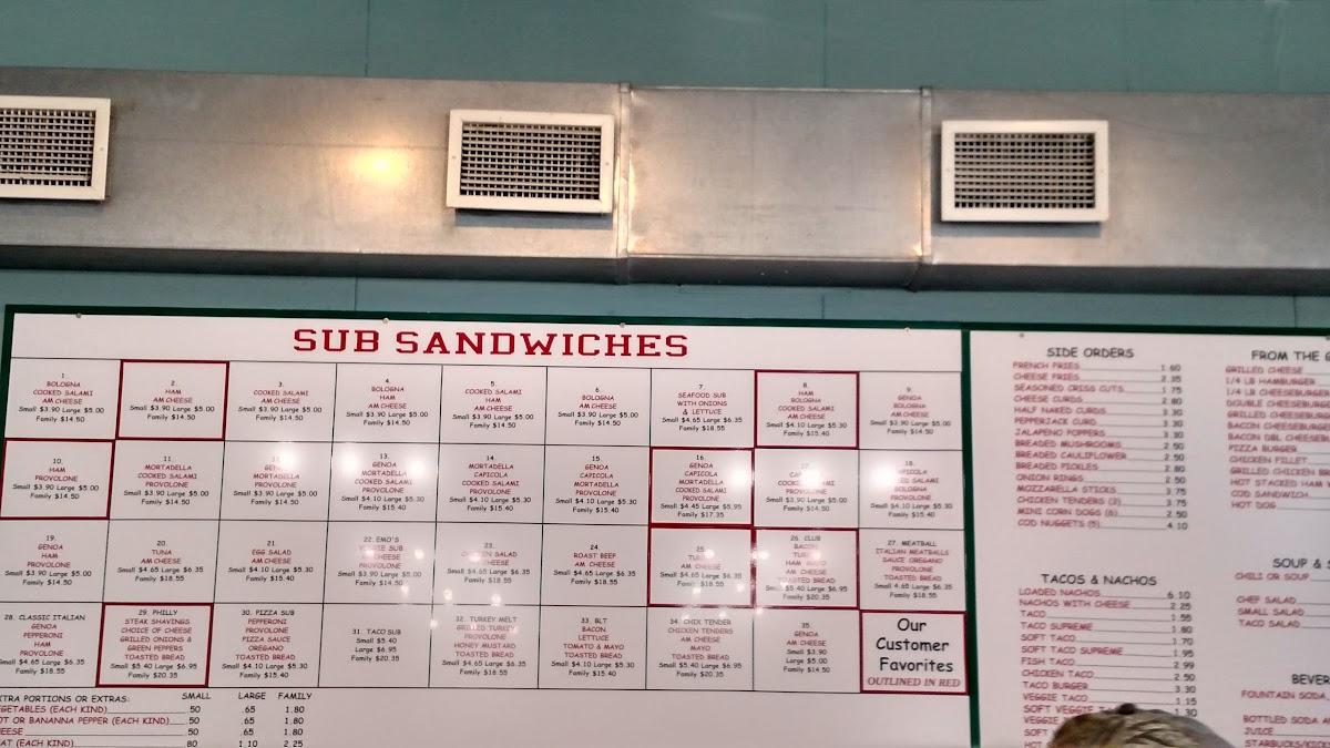 Menu at Downtown Sandwich & Ice Cream restaurant, Menominee