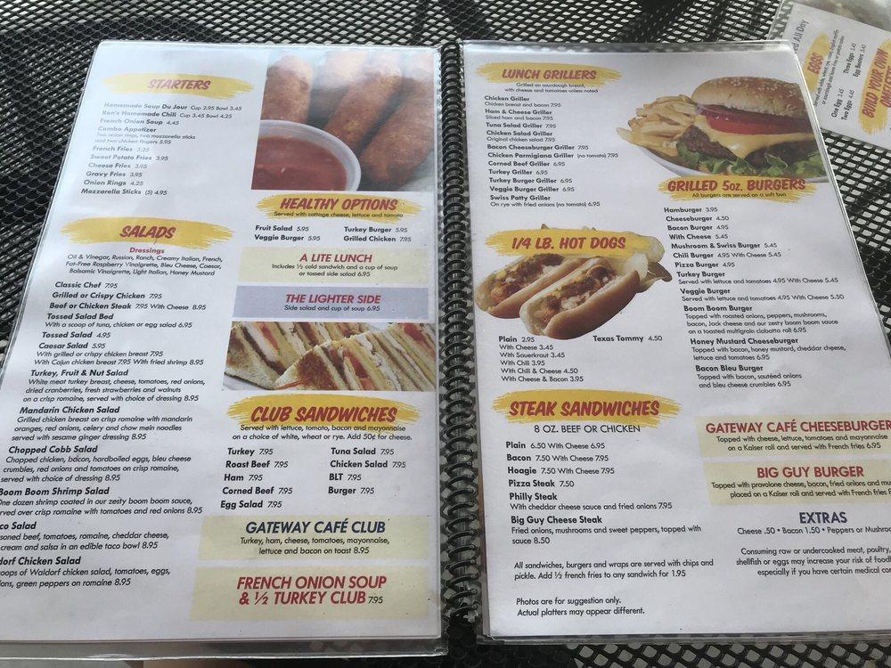 Menu at Gateway Cafe, King of Prussia