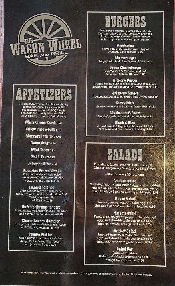 Menu at The Wagon Wheel Bar and Grill, Sioux Rapids
