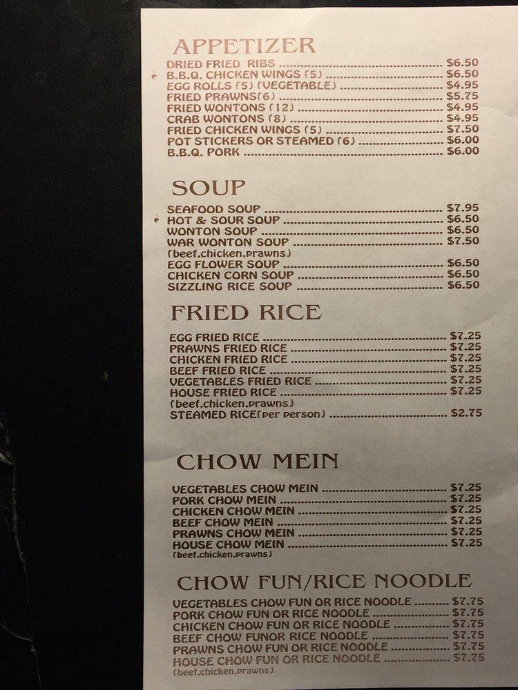 Menu at Fortune Cookie Chinese Food restaurant, Fremont