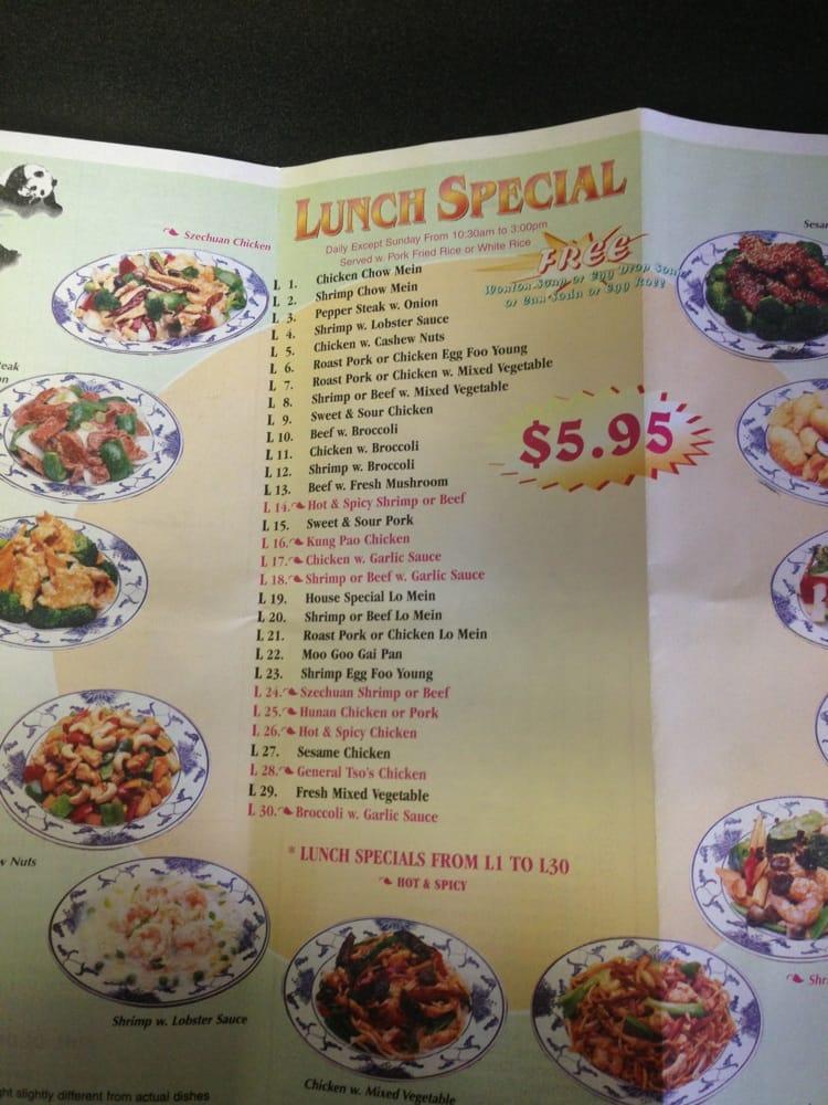 Menu at Panda Garden restaurant, Dover, 105 S Dupont Hwy