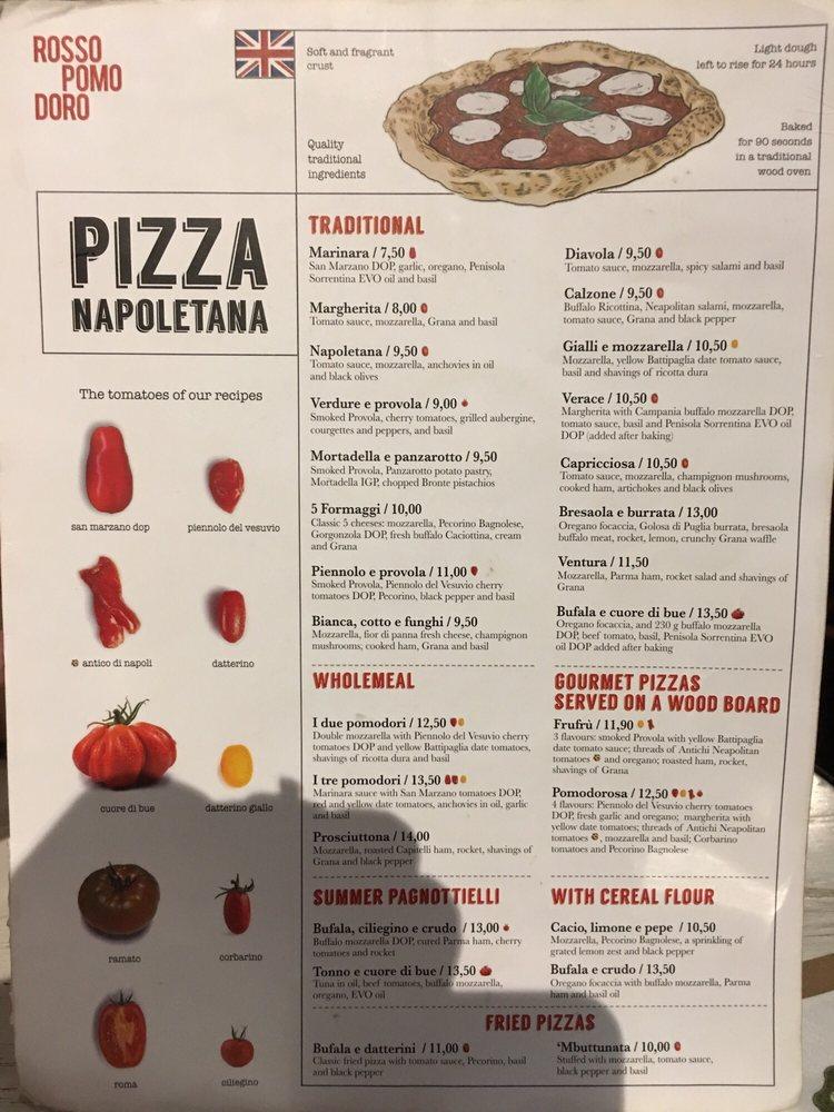 Menu At Rossopomodoro Pizzeria Venice Calle Larga S Marco