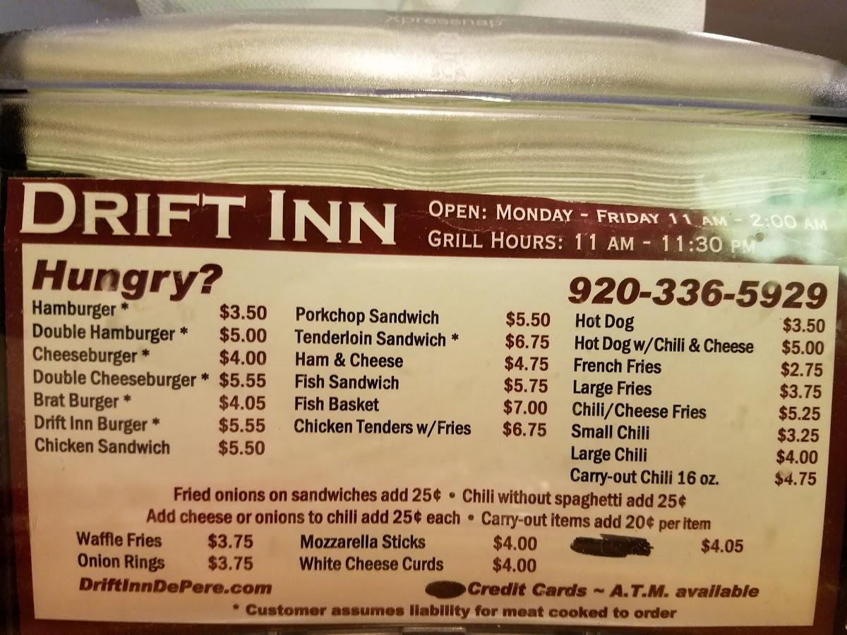 menu-at-drift-inn-restaurant-de-pere