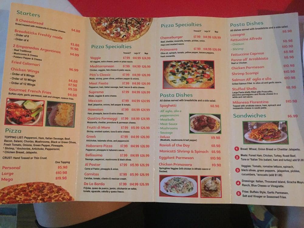 Carta del restaurante Pitti's Pizza, Brownsville, Palm Blvd Ste 1