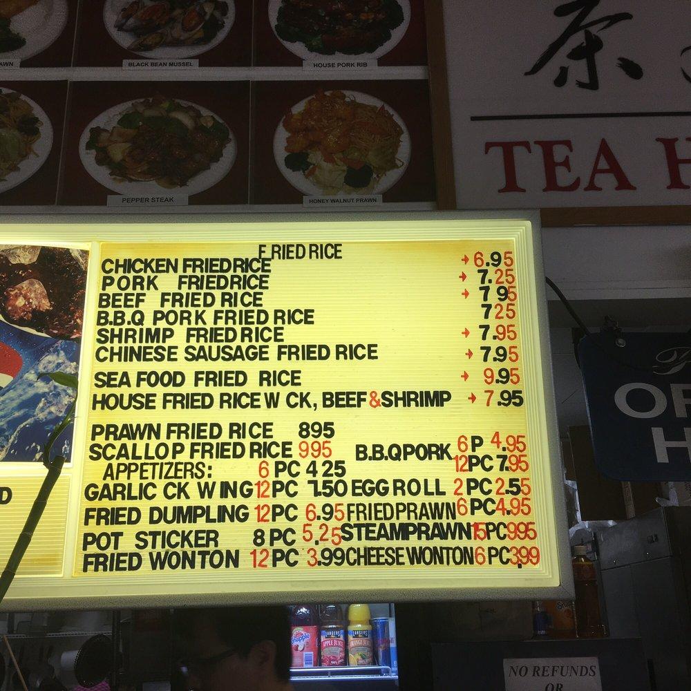 Menu at Tea House restaurant, Lakewood