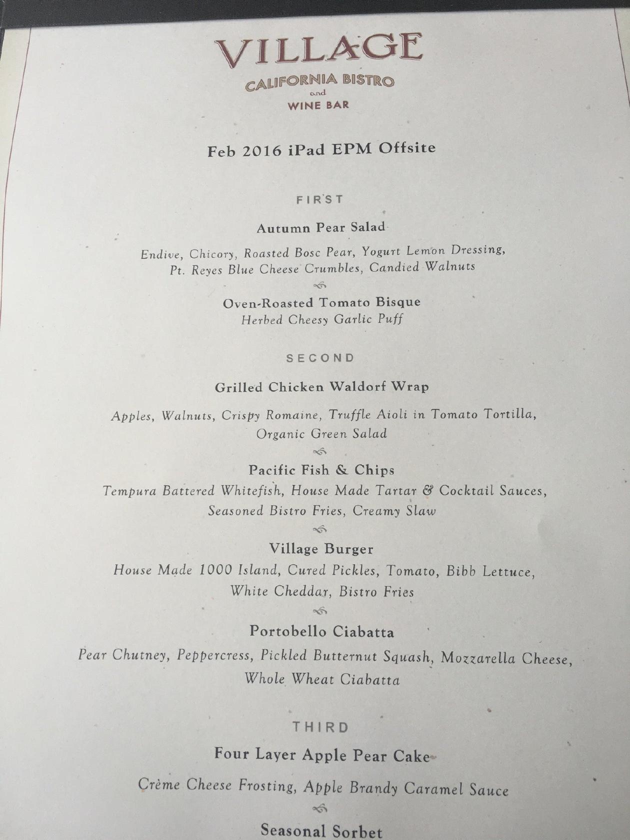 Menu at Vintage Wine Bar, San Jose, 368 Santana Row