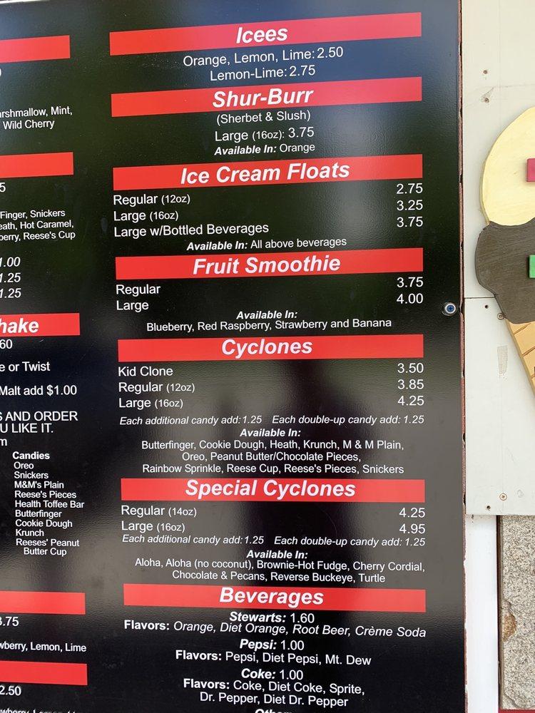 Menu at Bluffton Dari Freeze restaurant, Bluffton