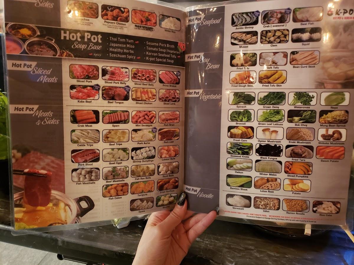Menu at KPOT Korean BBQ & Hot Pot, Philadelphia, 330 Oregon Ave