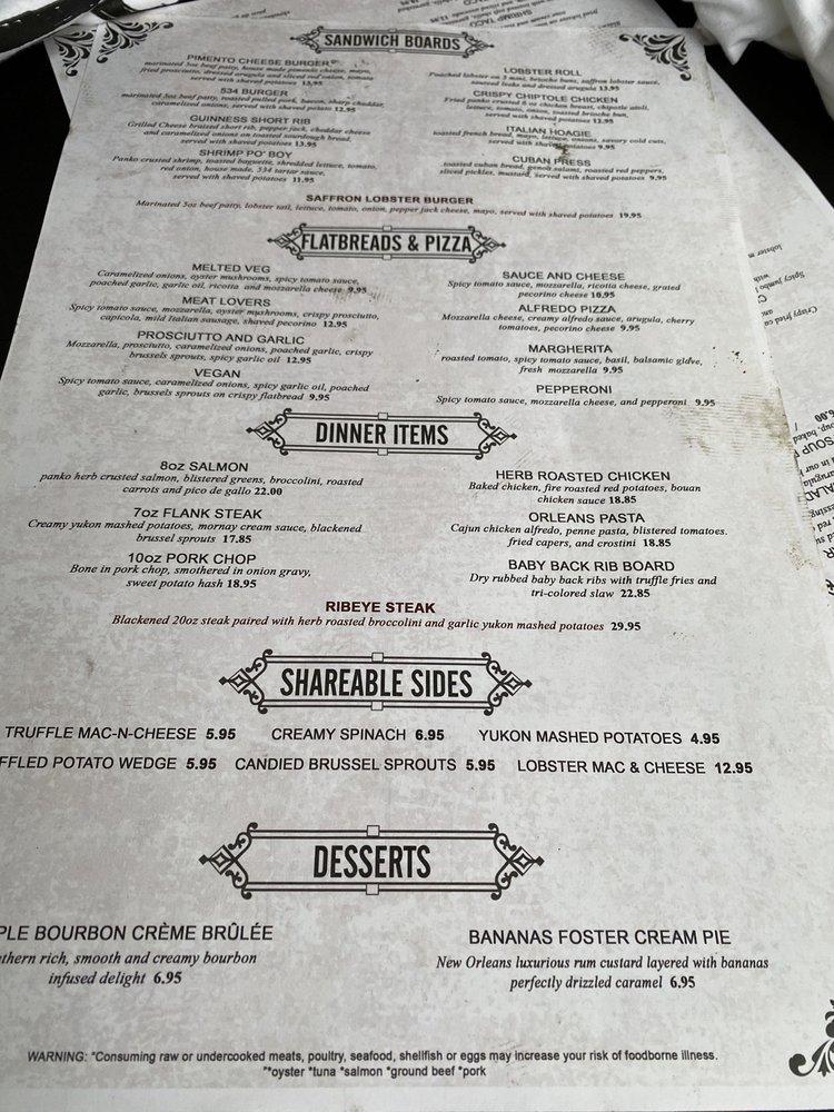 Menu at 534 Scratch Kitchen pub & bar, Orlando