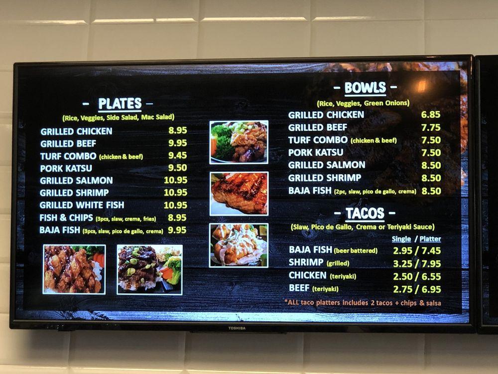 Menu at Spin Poke & Grill pub & bar, Anaheim