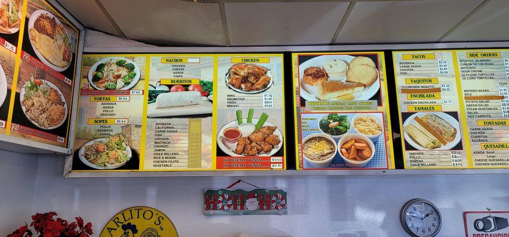 Menu at Carlito's Chicken restaurant, Oceanside