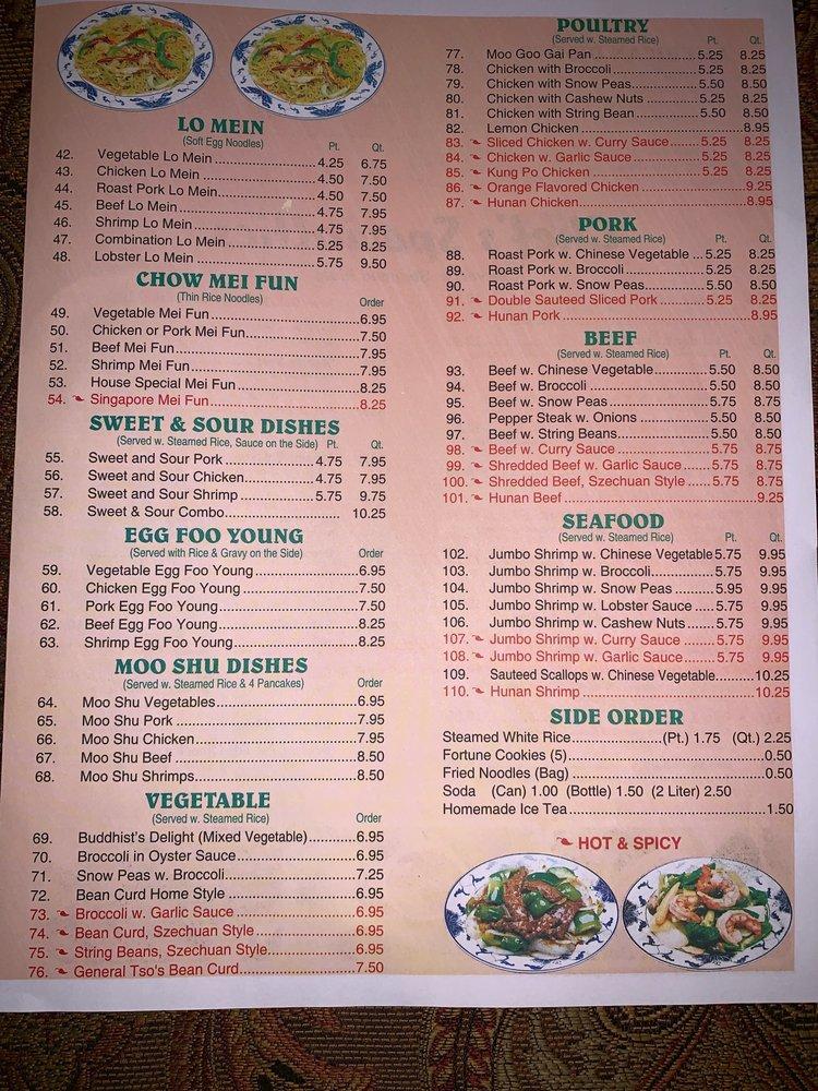 Menu at Dragon Chinese Restaurant, Hazleton
