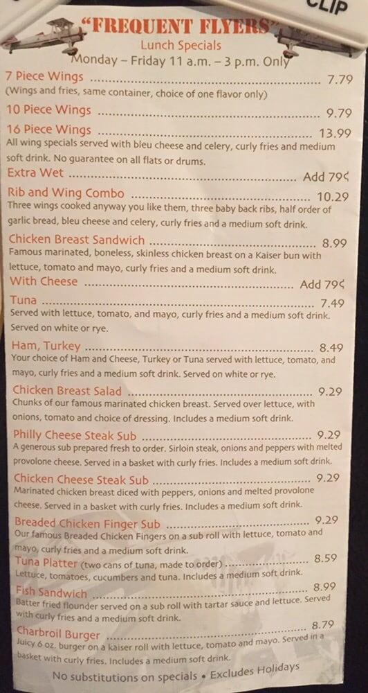 Menu at Flyers Wings & Grill restaurant, Orlando, W Colonial Dr