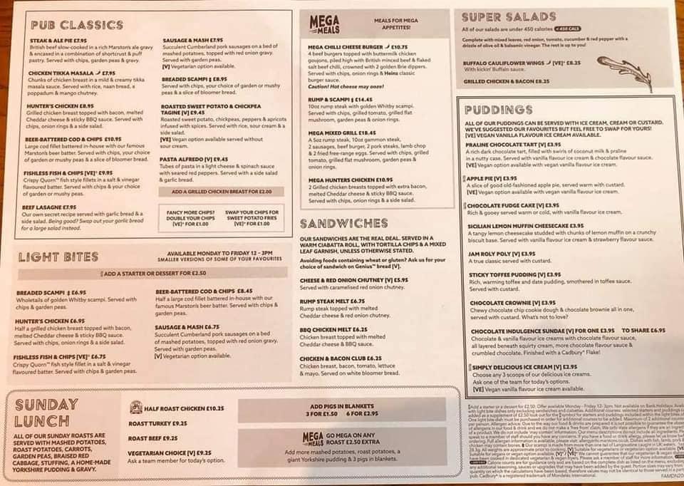 Menu at Whistling Wren pub & bar, Leigh