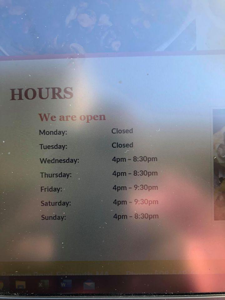 Menu at Paul's Pizza & Seafood pizzeria, Falmouth