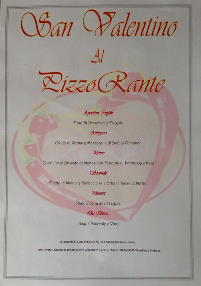 Menu di Pizzorante 
