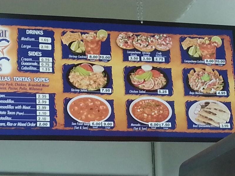 Menu at Baja Mar Taco fast food, Pico Rivera