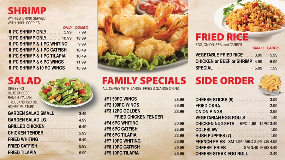 Menu at A1 Wings fast food, Redan