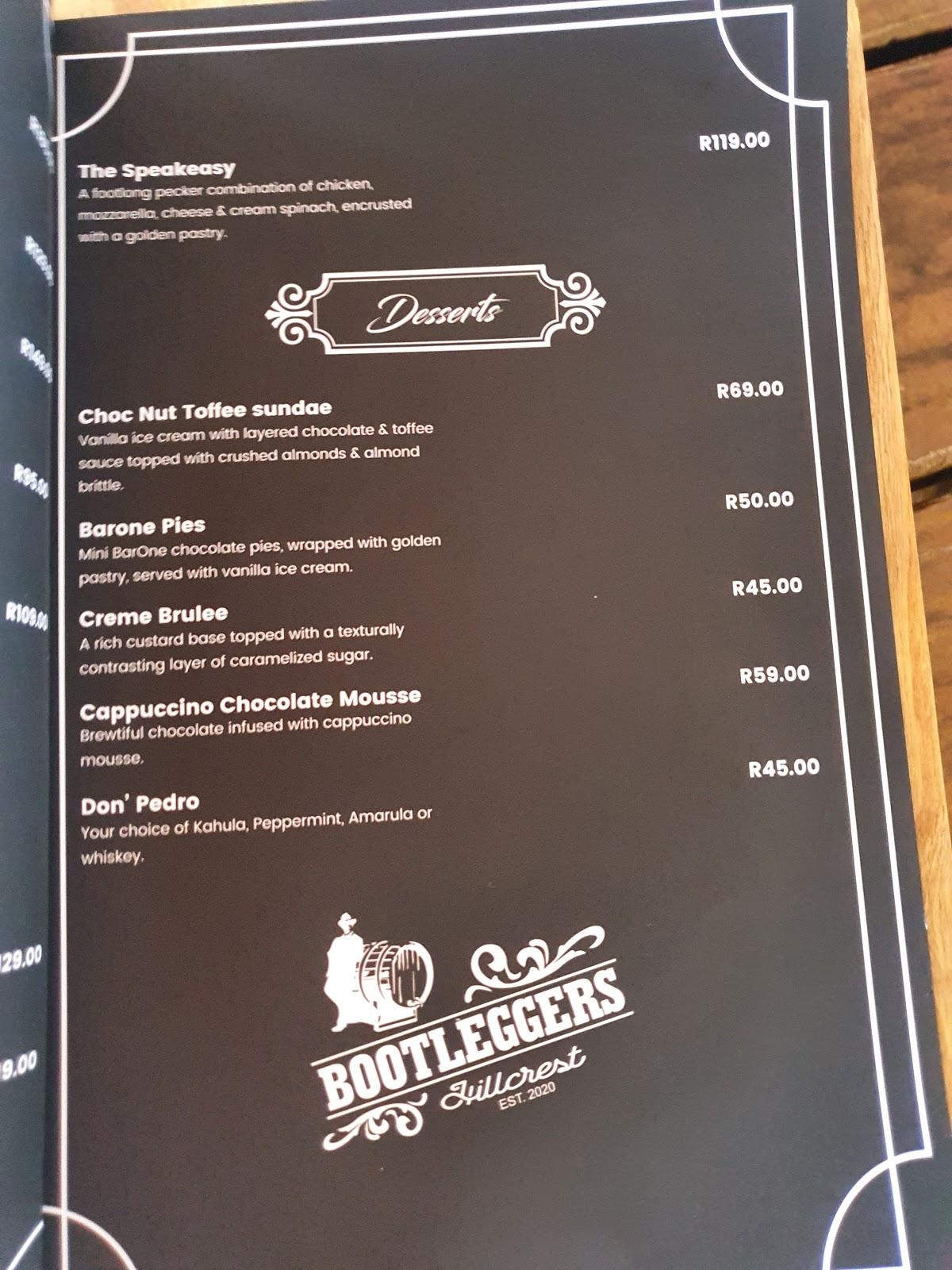 Menu at Booties Bar & Grill, Hillcrest