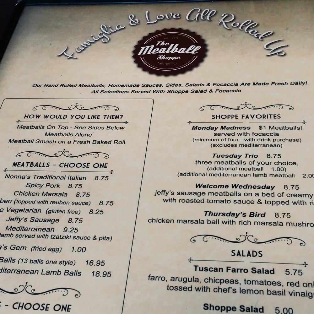 Menu at The Meatball Stoppe Catering restaurant, Orlando
