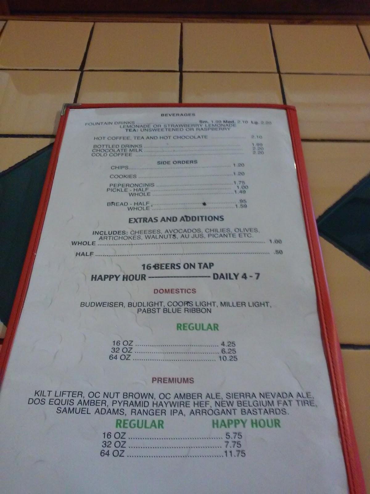 Menu at Crystal Creek Sandwich Co restaurant, Flagstaff