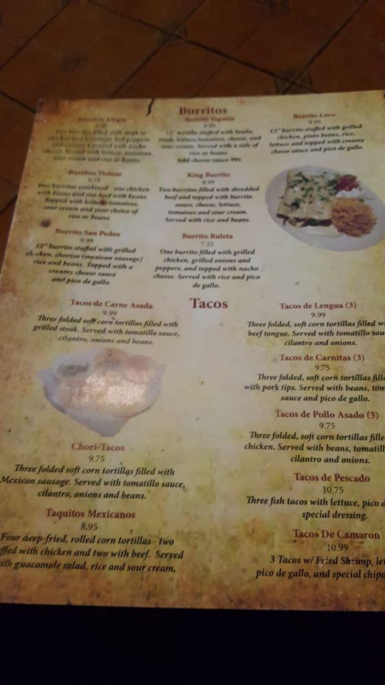 Menu at El Parian Mexican Restaurant, Virginia Beach, Virginia Beach