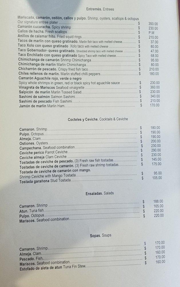 Menu at Rabelos Restaurante, Tijuana