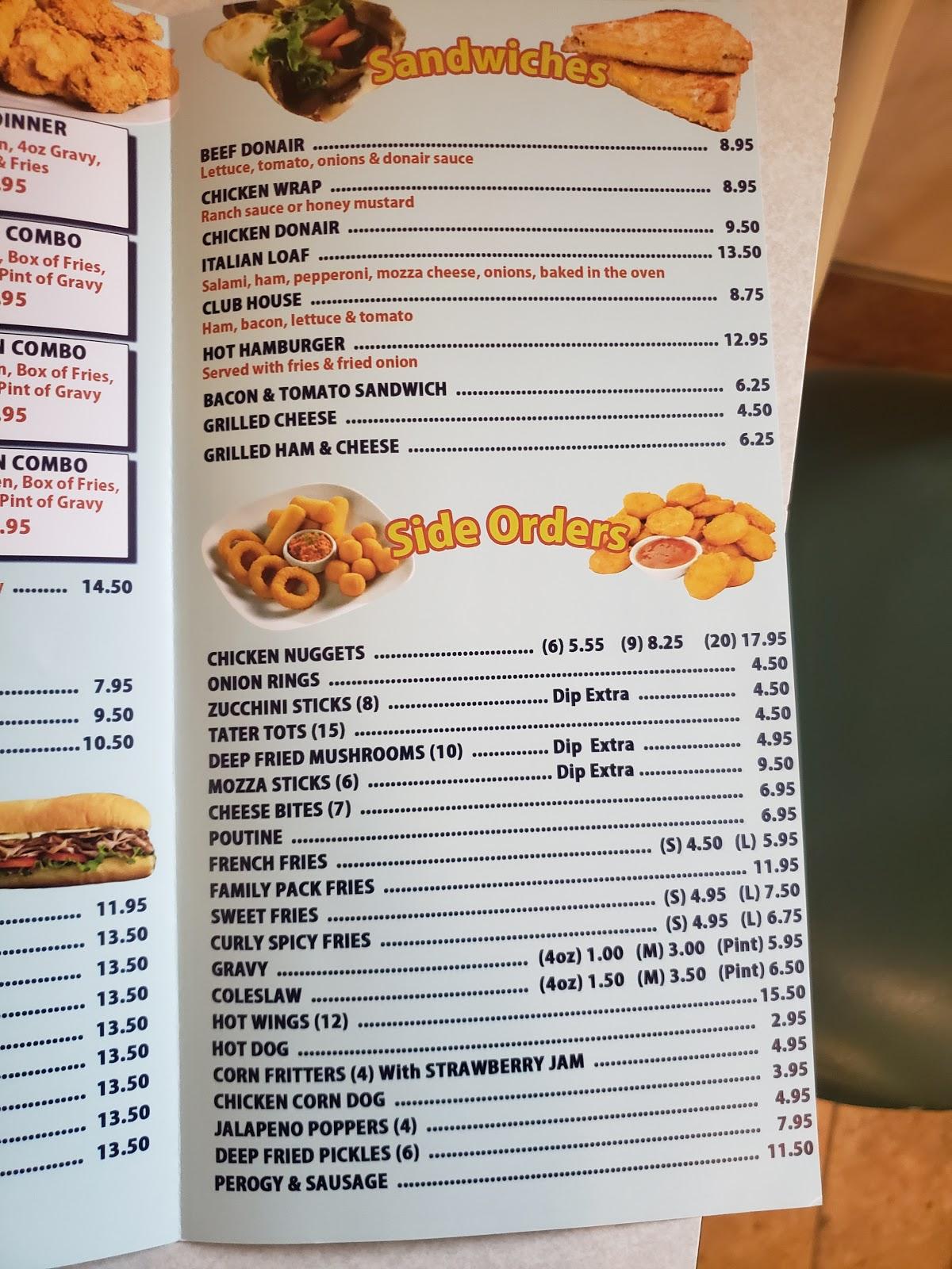 Menu at Burger Baron Drive In, Lamont