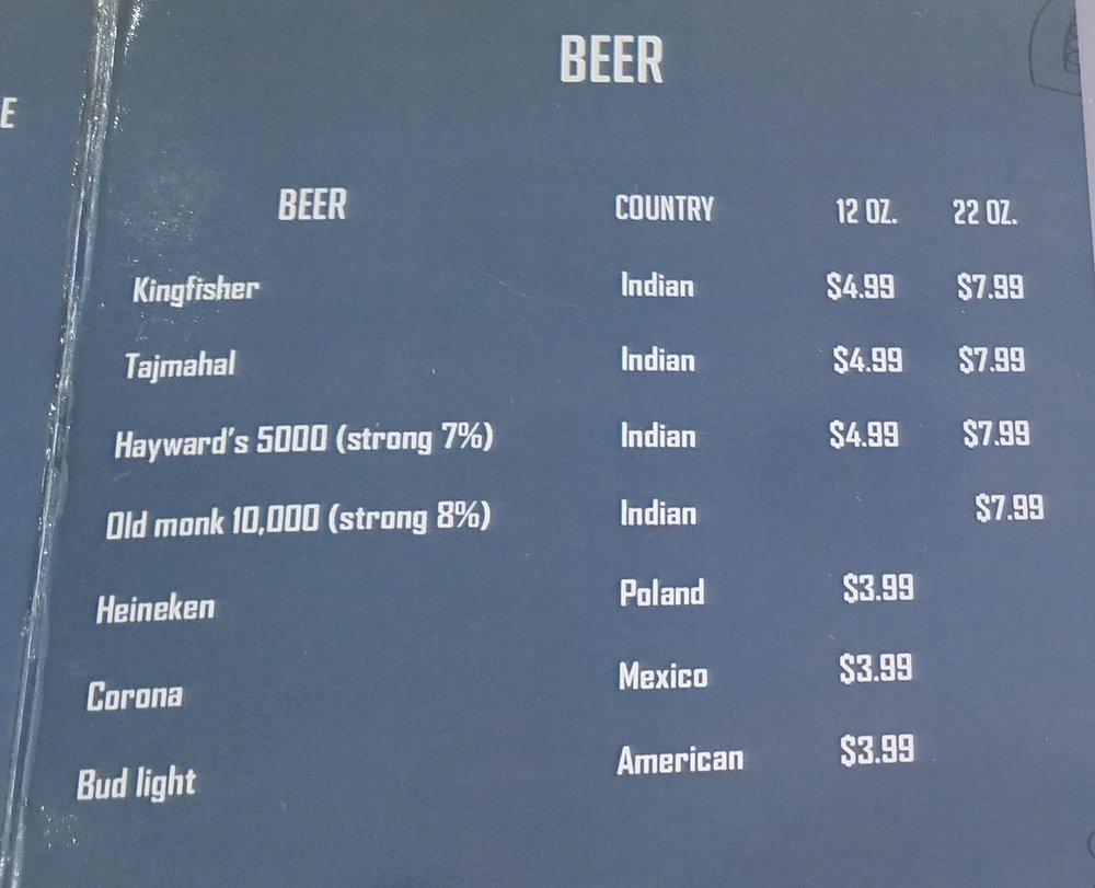 Menu at Podi dosa restaurant, Artesia