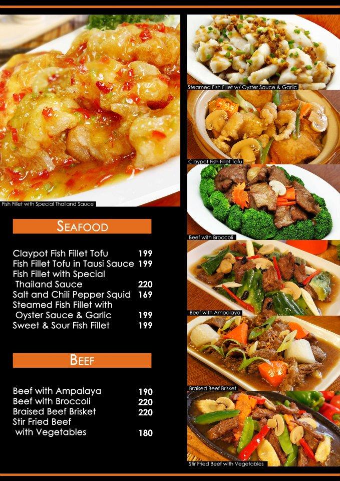 Menu at Rice Pots restaurant, Parañaque, Aguirre Ave.
