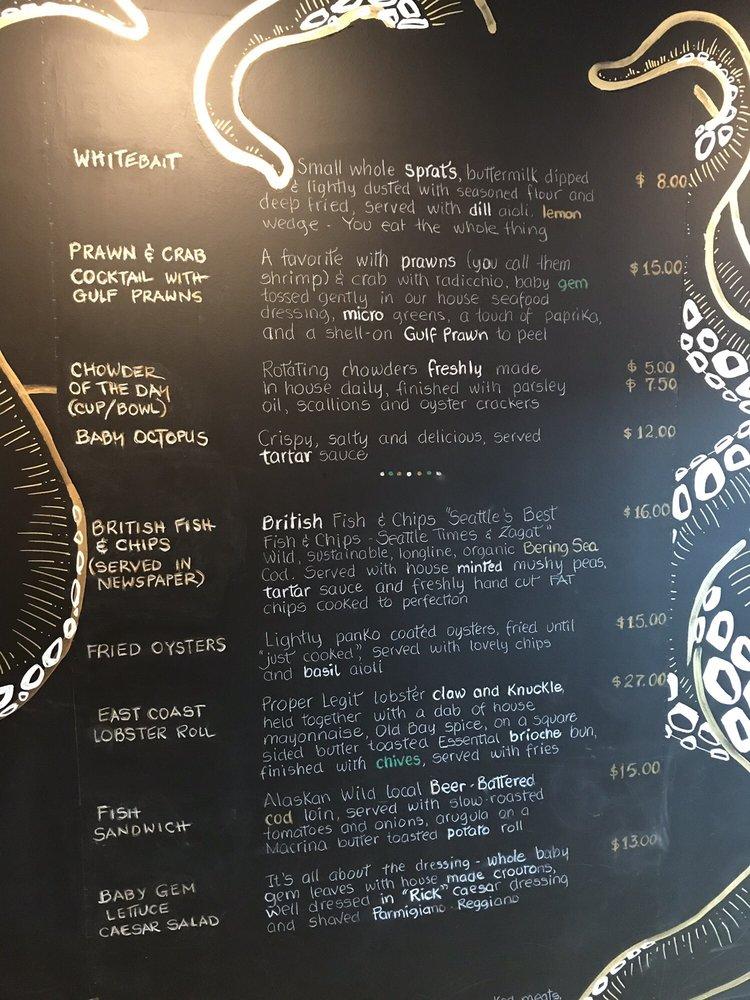 Menu at Proper Fish fast food, Bainbridge Island