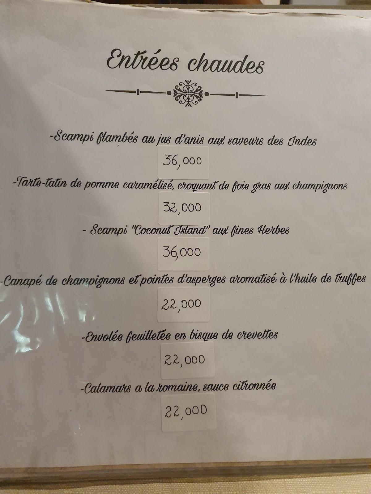 Menu at Restaurant Coconut Island, Hammam Sousse