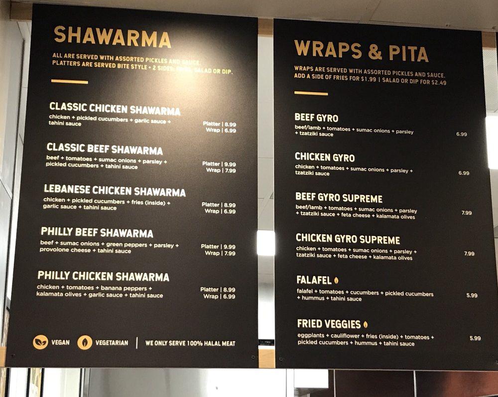 Menu At Shawarma And Co Restaurant Oklahoma City