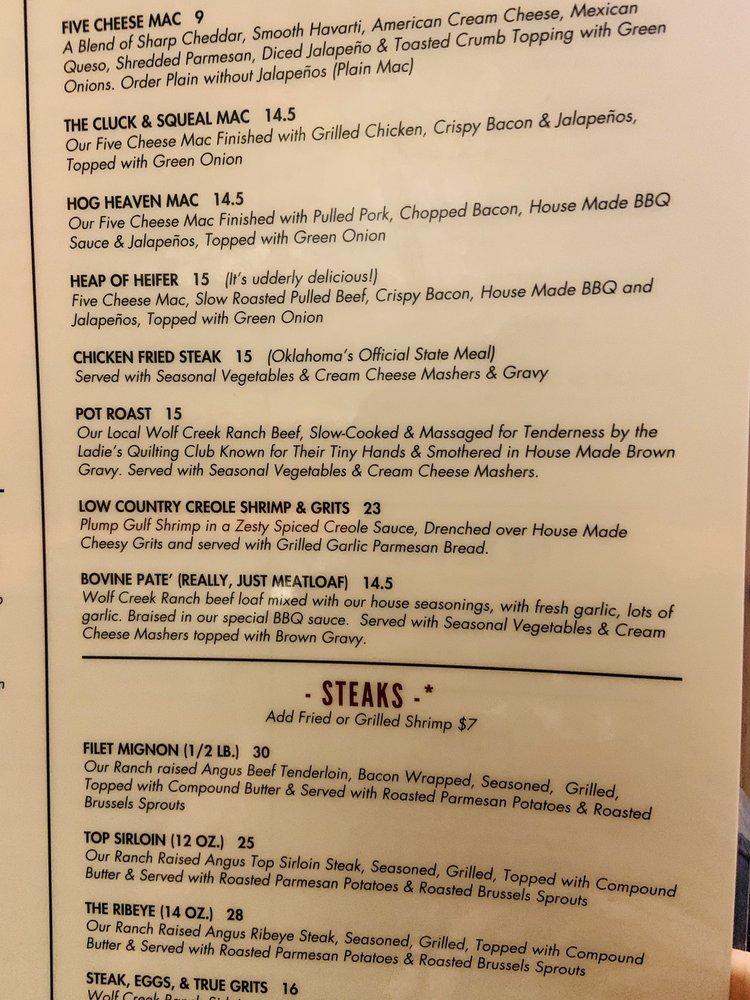 Menu at Painted Horse Bar & Grille, Bartlesville