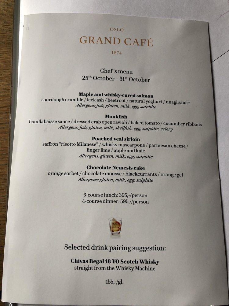 grand hotel oslo menu