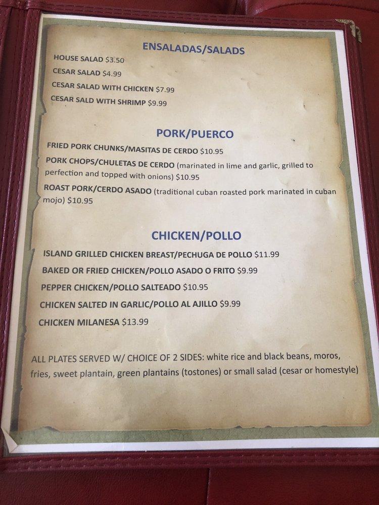 Menu at La Niña Restaurant, Marathon, Overseas Hwy