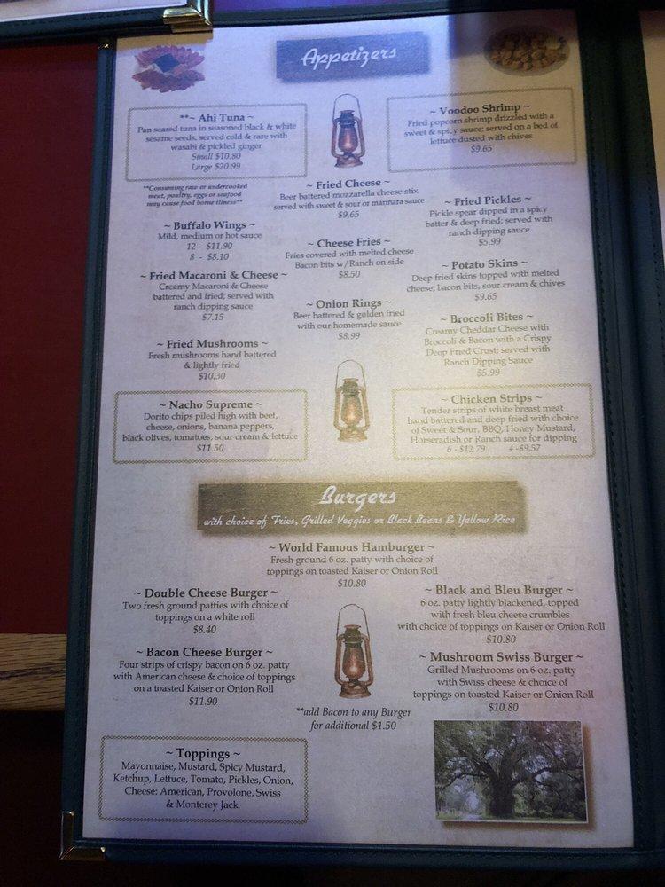 Menu at Brown Lantern restaurant, Live Oak