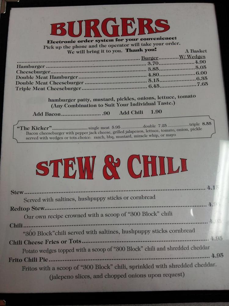 Menu at Hamburger King restaurant, Shawnee