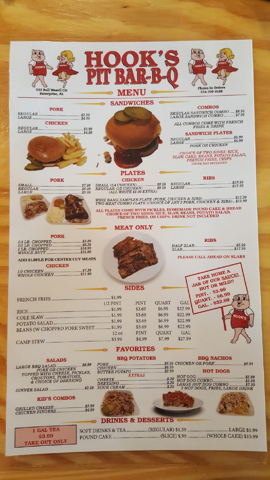 Hooks Bbq Menu Opp at Hope Dewey blog