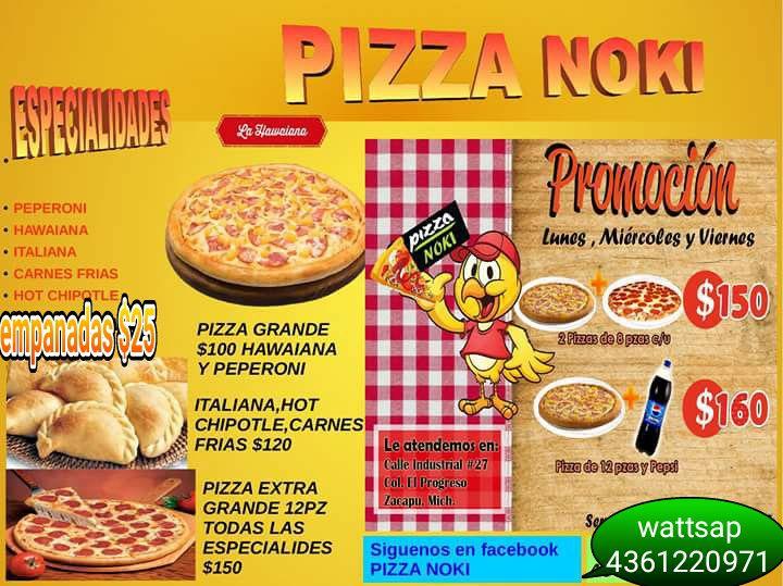 Menu at PIZZA NOKI