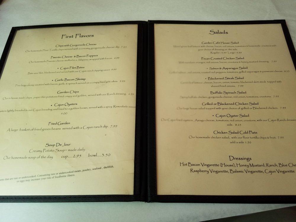Menu at Garden Cafe, York