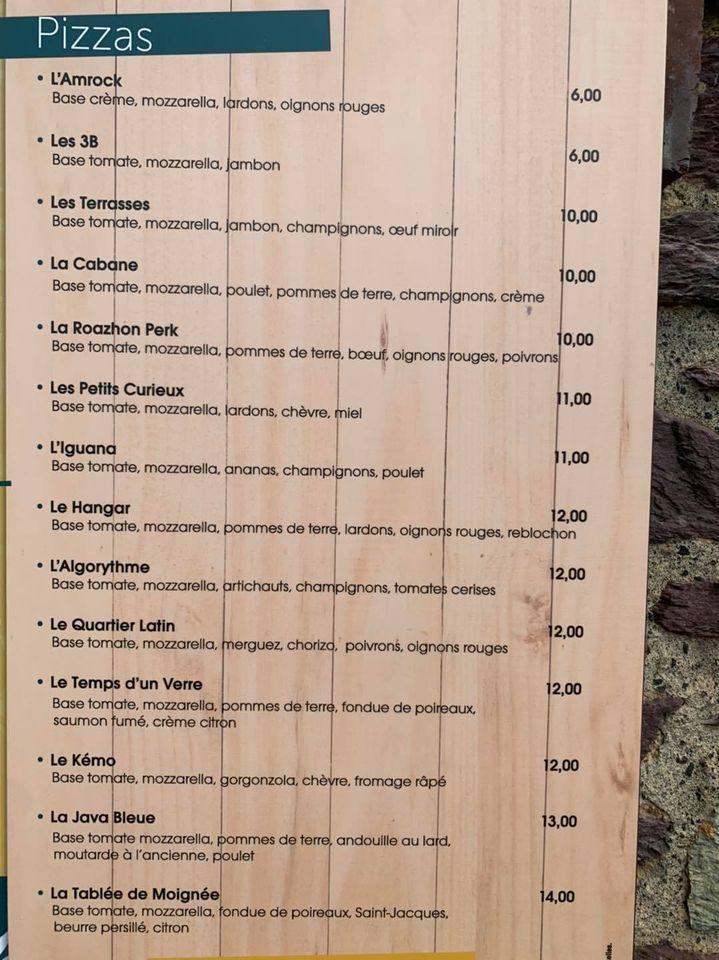 Menu de Les Terrasses D'Apigné
