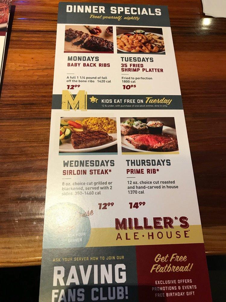 Menu at Miller's Ale House pub & bar, Rockville