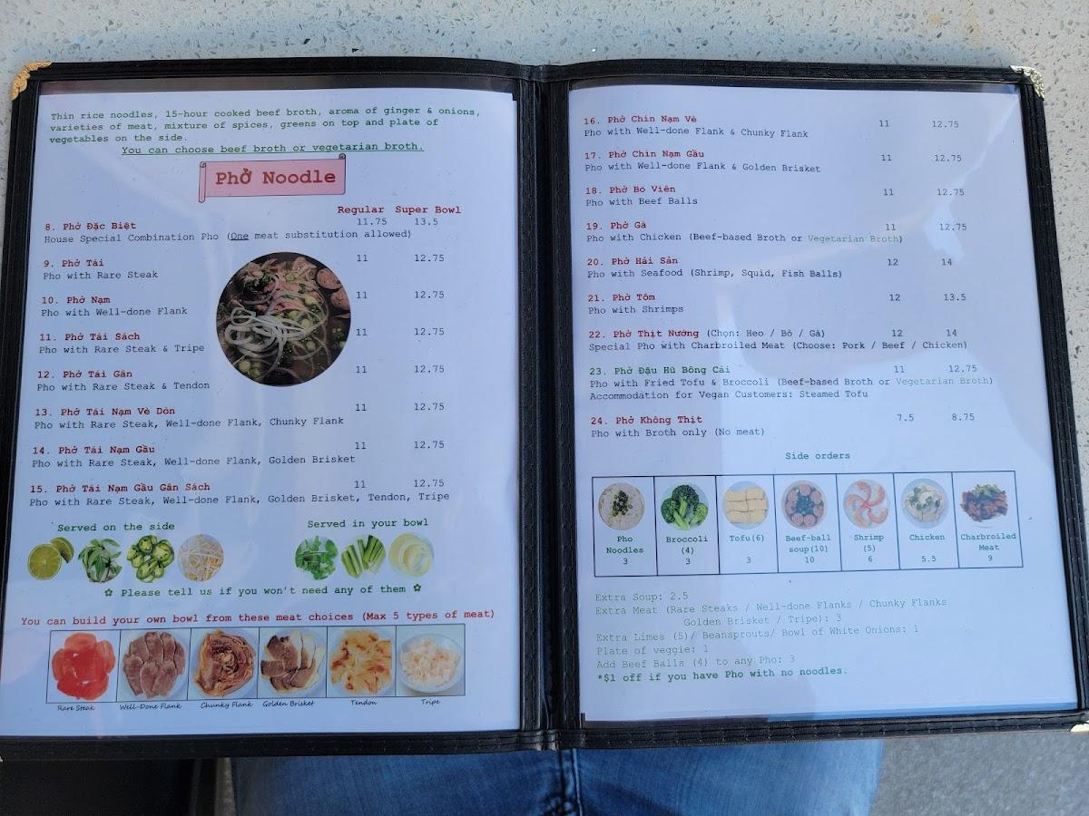 Menu at Pho Super Bowl Alhambra restaurant, Alhambra